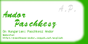 andor paschkesz business card